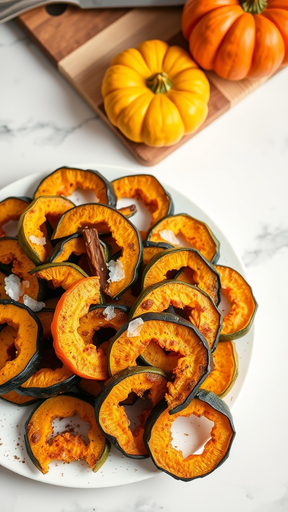 Delicious air fryer acorn squash slices on a plate