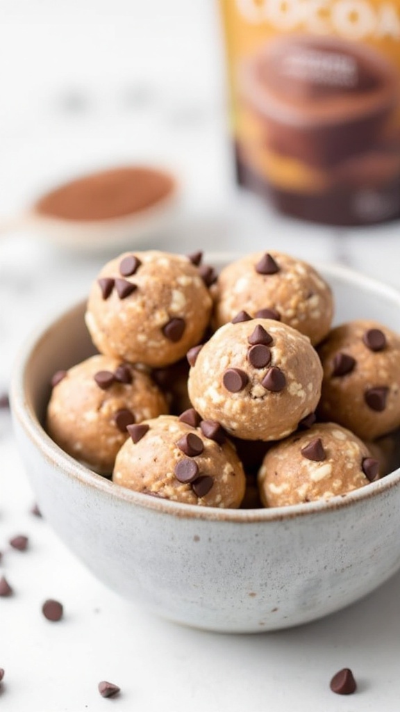 Delicious cookie dough bites made with cottage cheese and chocolate chips.