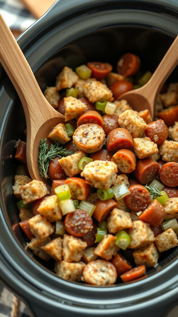 Crockpot Stuffing with Sausage and Herbs