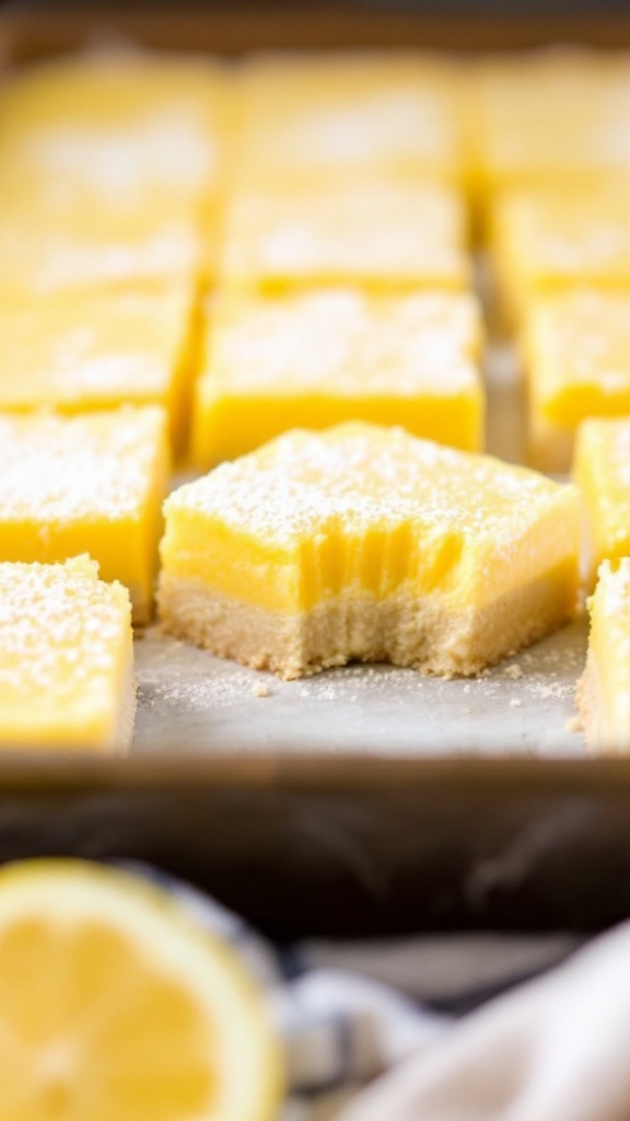 Keto Lemon Bars with Almond Flour Crust on a plate with fresh lemon slices
