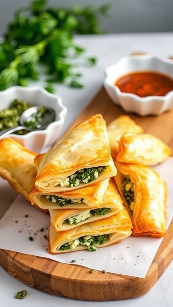 Mini Spinach and Feta Puffs recipe