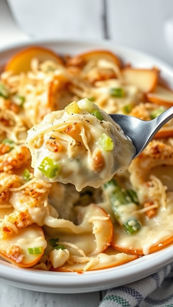 A creamy and delicious potato and leek casserole, perfect for Thanksgiving.