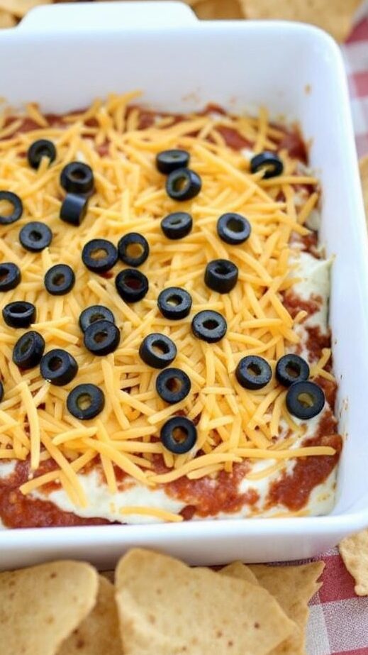 Baked cream cheese salsa dip with tortilla chips