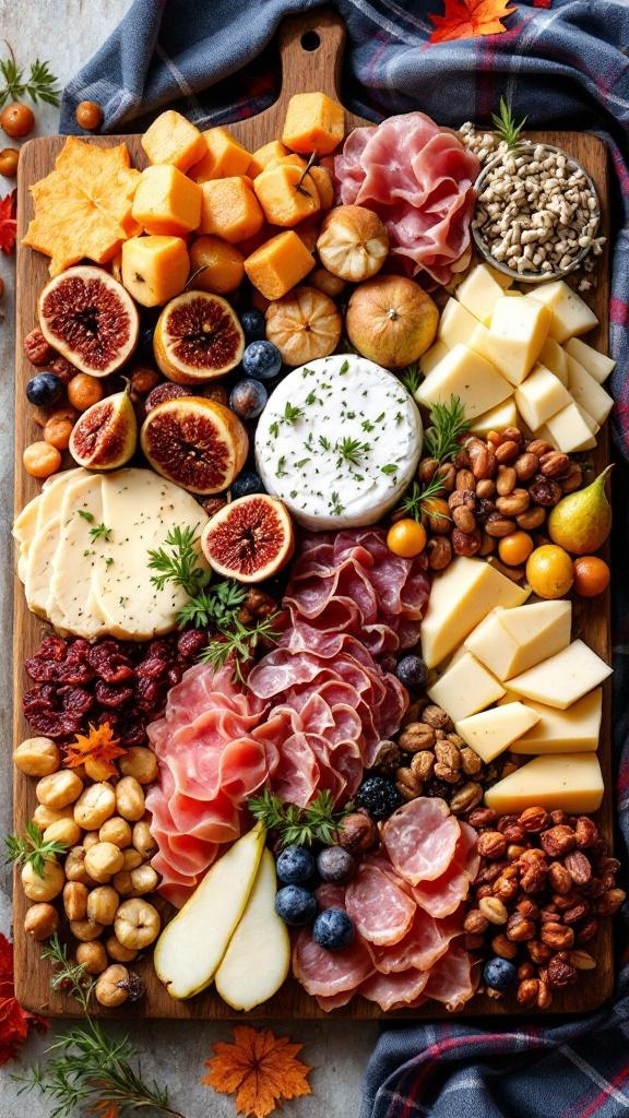 A warm spinach and artichoke dip served in a skillet, garnished with colorful peppers and surrounded by bread and vegetables.