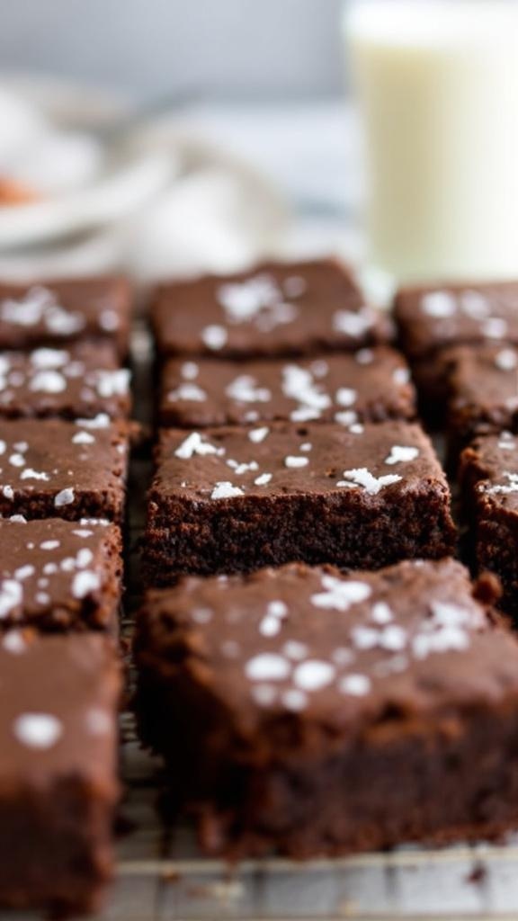 Delicious sweet potato brownies topped with sea salt