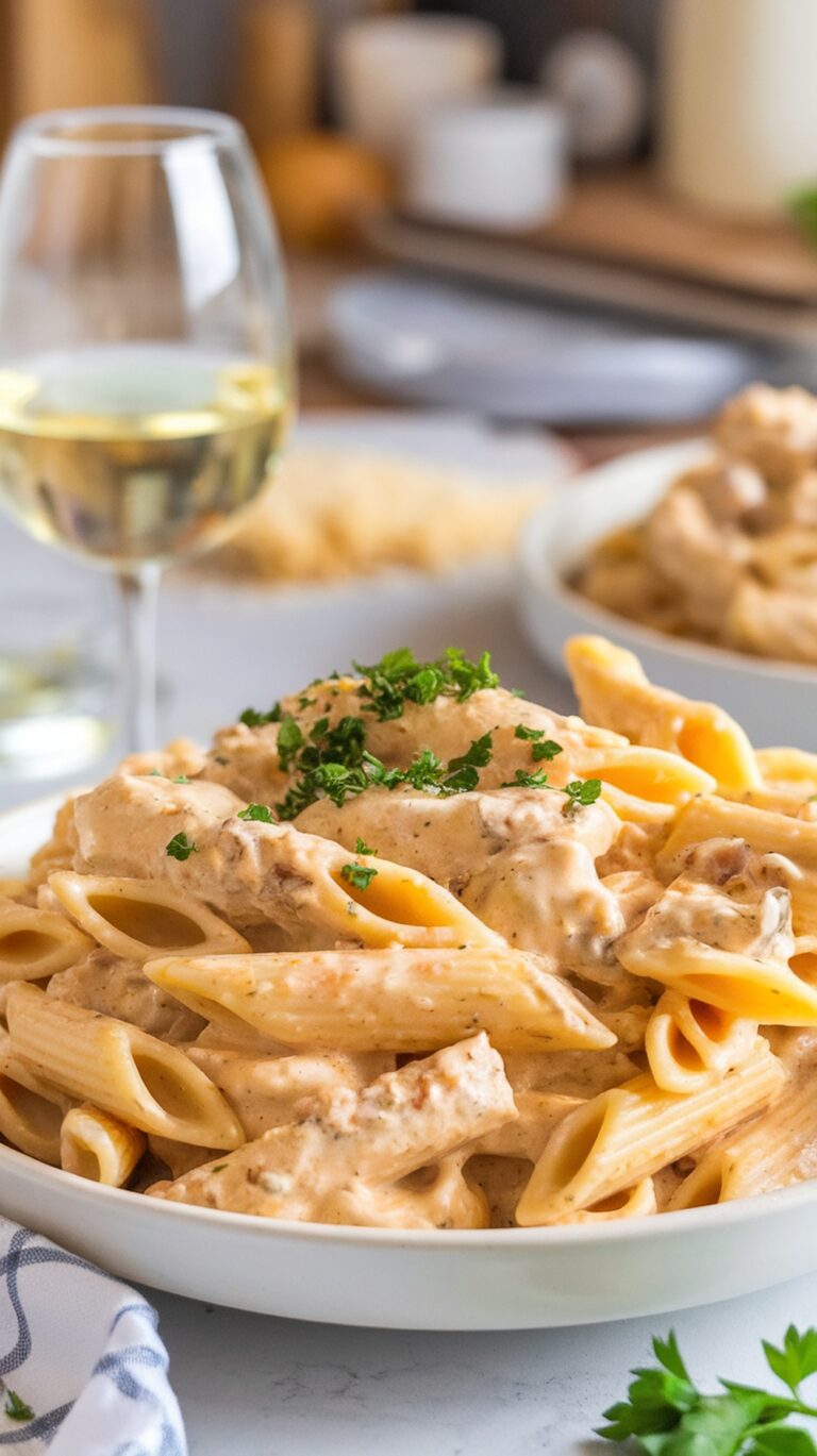 Crockpot Chicken Alfredo Pasta