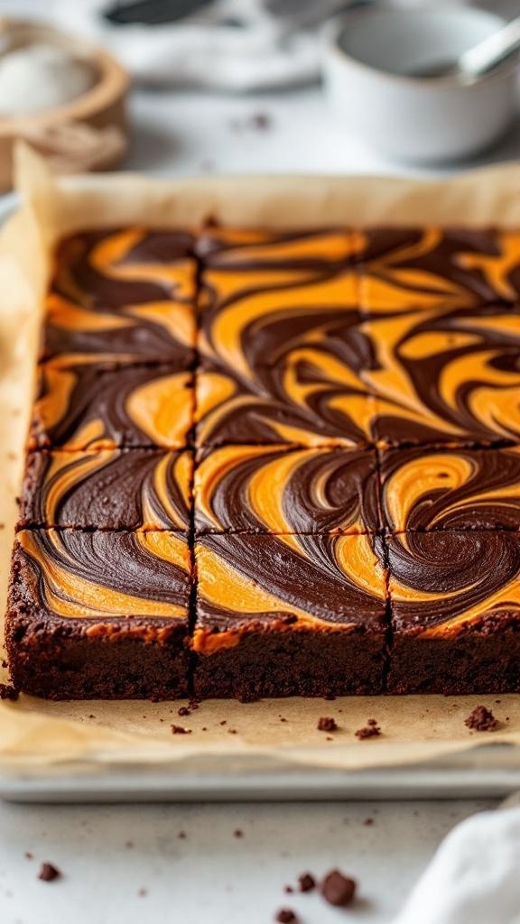 Delicious sweet potato blondie-brownie swirl dessert